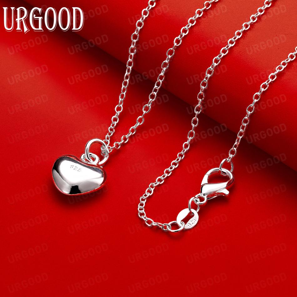 925 Sterling Silver Fashion Heart-Shaped Pendant Necklace - Exquisite Wedding Jewelry
