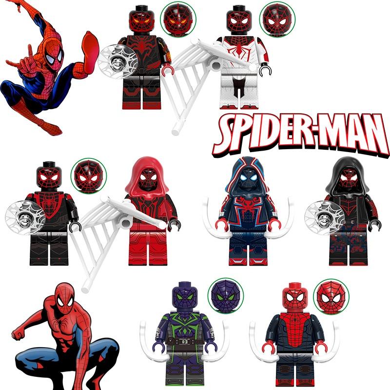 G0120 Superhero Building Blocks Spider-man Great Responsibility Suit In Red Cape