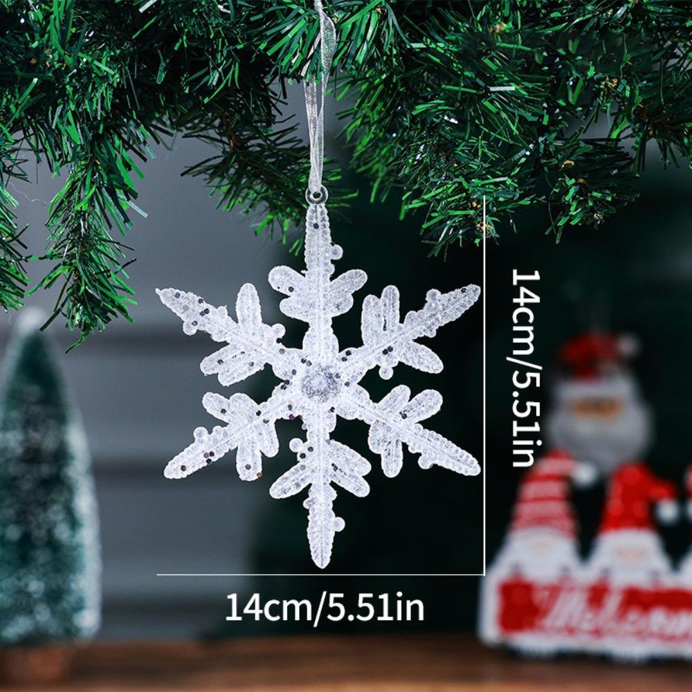 Fashion Acrylic Christmas Crystal Pendants Crystal Transparent Christmas Tree Ornaments DIY Snowflake Crystal Hanging Home