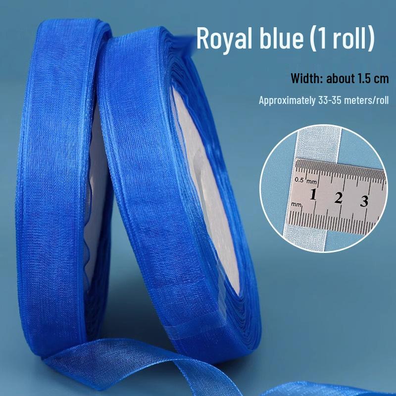 1.5cm Transparent Snow Yarn Ribbon for Gift Wrapping, DIY Crafts, Hair Accessories, and Chiffon Projects.