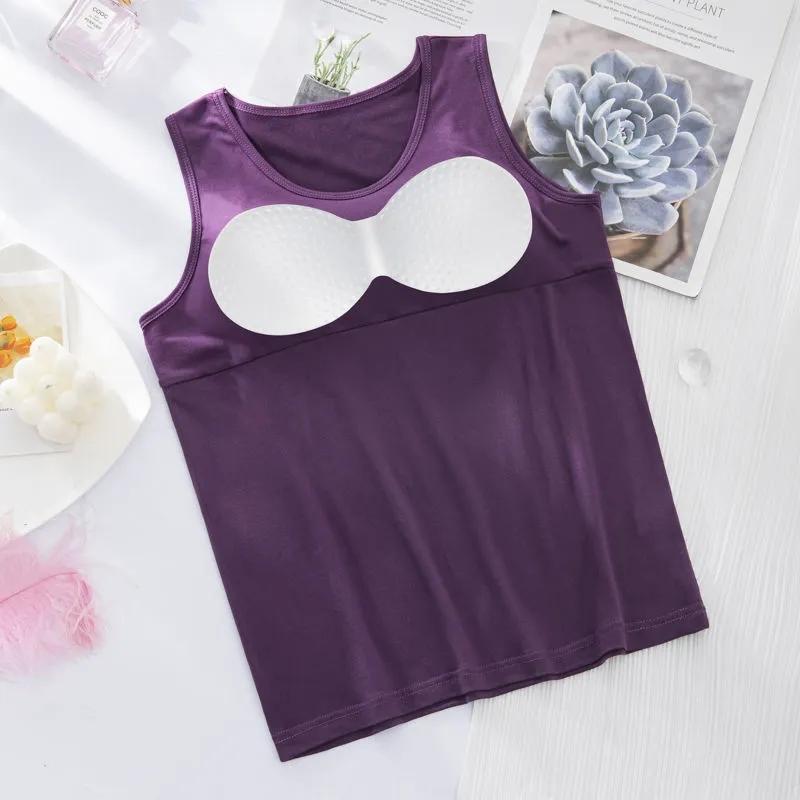 Camisole with Chest Pad Female Loose Bottoming Camisole Bra One-piece Underwear Multi-color Optional Camisoles for Women