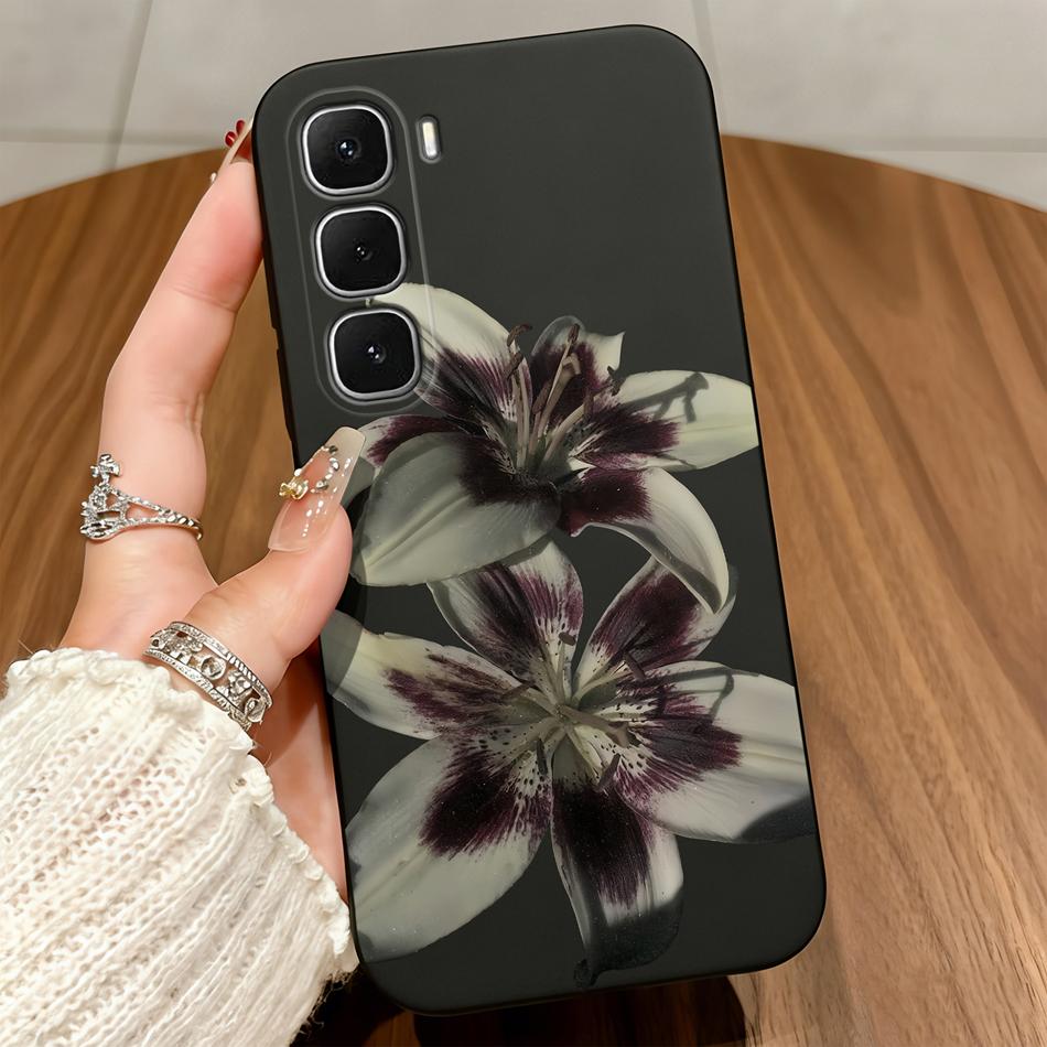 For Infinix Hot 60 50 Pro Plus 60i 50i 40i 30i 20i 20S Hot 20 30 Play 4G 5G Phone Case Lily Floral Matte Shockproof Soft Funda