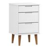 VidaXL Bedside Table MOLDE White 40x35x65 Cm Solid Pine Wood 350499