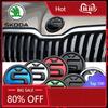 Autoaufkleber 2025 Neu 1 Stück ABS 80/90/100mm Auto Fronthaube Motorhaube Kofferraum Emblem Aufkleber Für Skoda S Yeti Octavia a5 a7 Karoq Fabia Ko