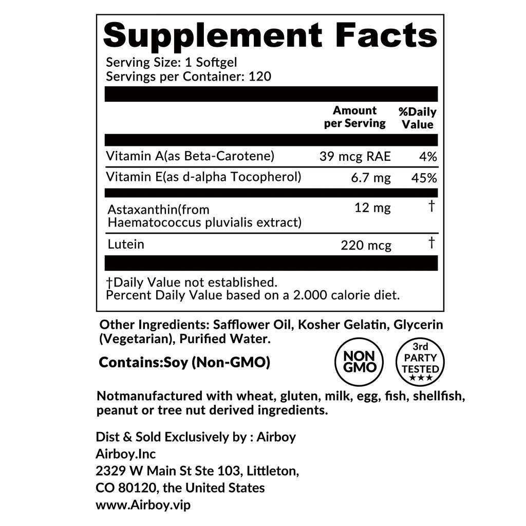 120pcs Astaxanthin - Eye, Joint, Heart and Cardiovascular Health, Lutein