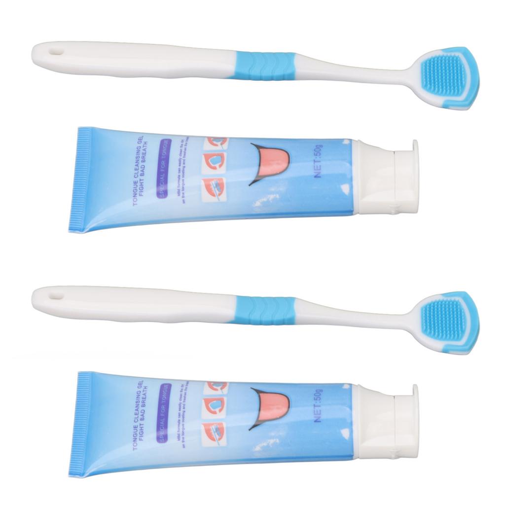 Ensemble de 2 brosses à langue propres pour éliminer la mauvaise haleine et nettoyer en profondeur la langue avec gel