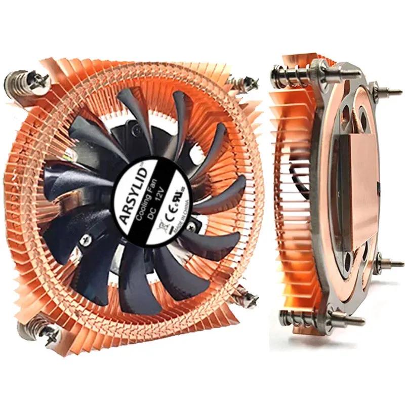 

ARSYLID 19mm Ultra Slim CPU Radiator Pure Copper Base Fin Ultra-thin Heat Dissipation Cooling fan LGA1700 LGA1200 115x G195-1700 чёрный