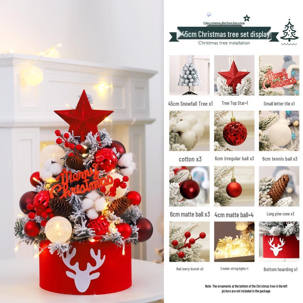 DIY Blue & White PVC Flocked Christmas Tree Set with Ornaments