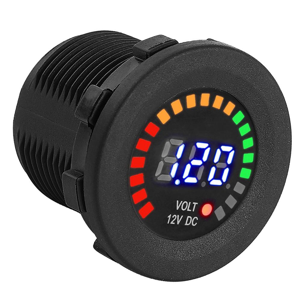 12 V Motorcycle Car LED Digital Display Voltmeter Waterproof Voltage Volt Meter Gauge Black New
