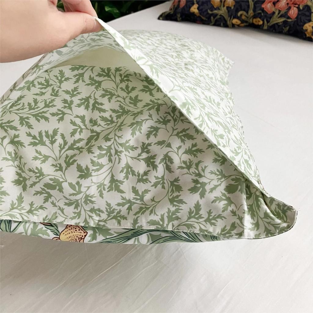Romance Kosugi Pillowcase (70 X 50 Cm), Green, V&A (Victoria & Albert Museum) "Iris," Made In Japan