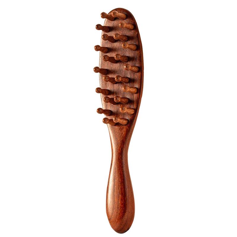 Women's Sandalwood Scalp Therapy Comb for Long Hair Detangling & Full Body Massage