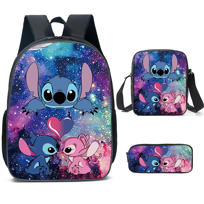 Stitch Backpack Cartoon Set With Lightweight Breathable For Students Elementary