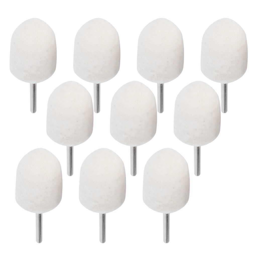 10pcs 0.6in Wool Grinding Head Portable Polishing Buffing Tools for Jewelry Jades Metal Glass