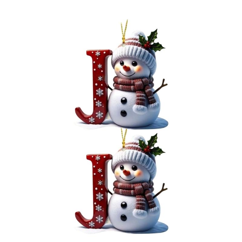 Shatterproof Acrylic Snowman Letter Hanging Ornament Christmas Tree Decoration For Festival Tree Wreath Window Display