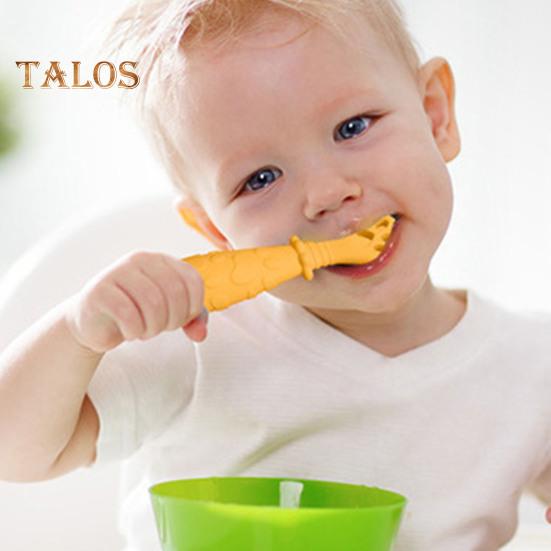 Buy 2Pcs Spoon Cats Paw Antislip Silicone Food Grade Baby Spoon at