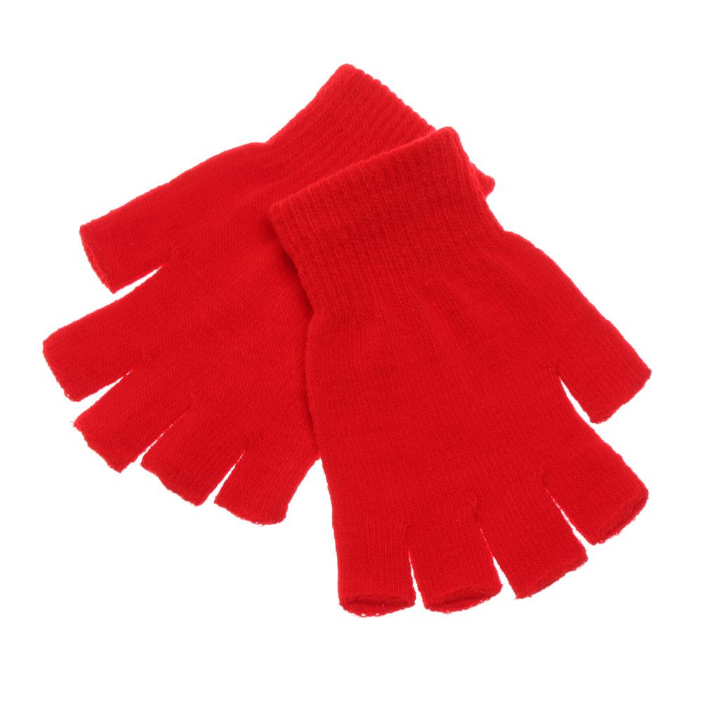 Godterifarge Hold Finger Varm Korte Strikkede Hansker Tykke Varme Halvfinger Votter