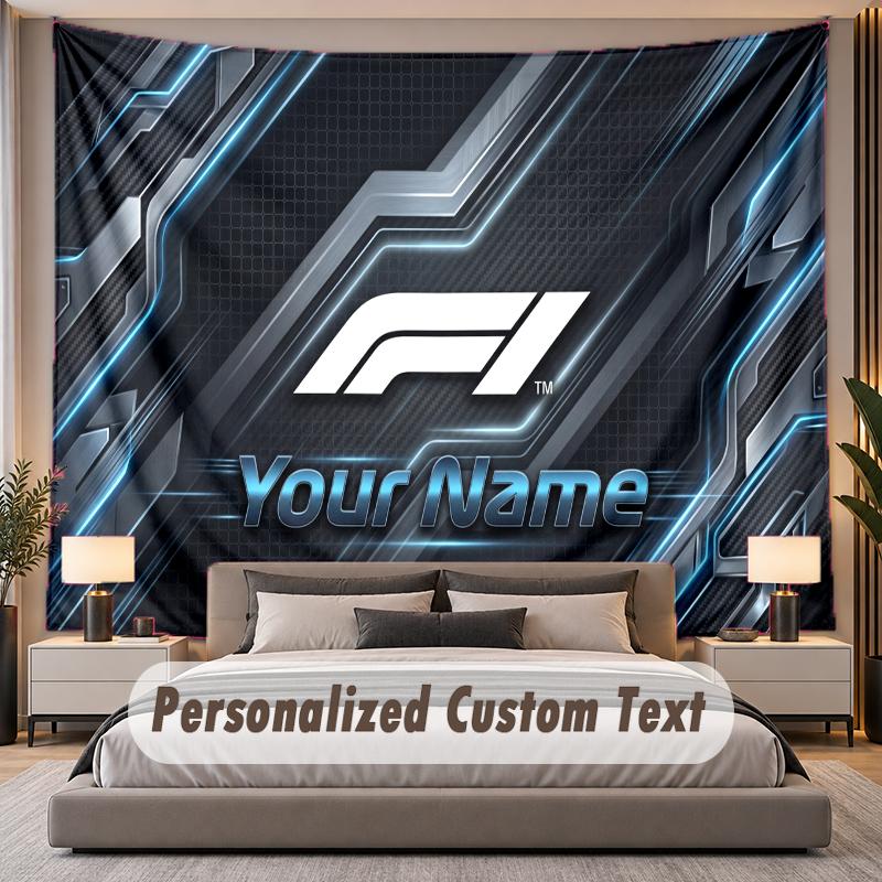Custom Name Text Tapestry F1 Personalized Polyester Wall Tapestry For Bedroom And Room
