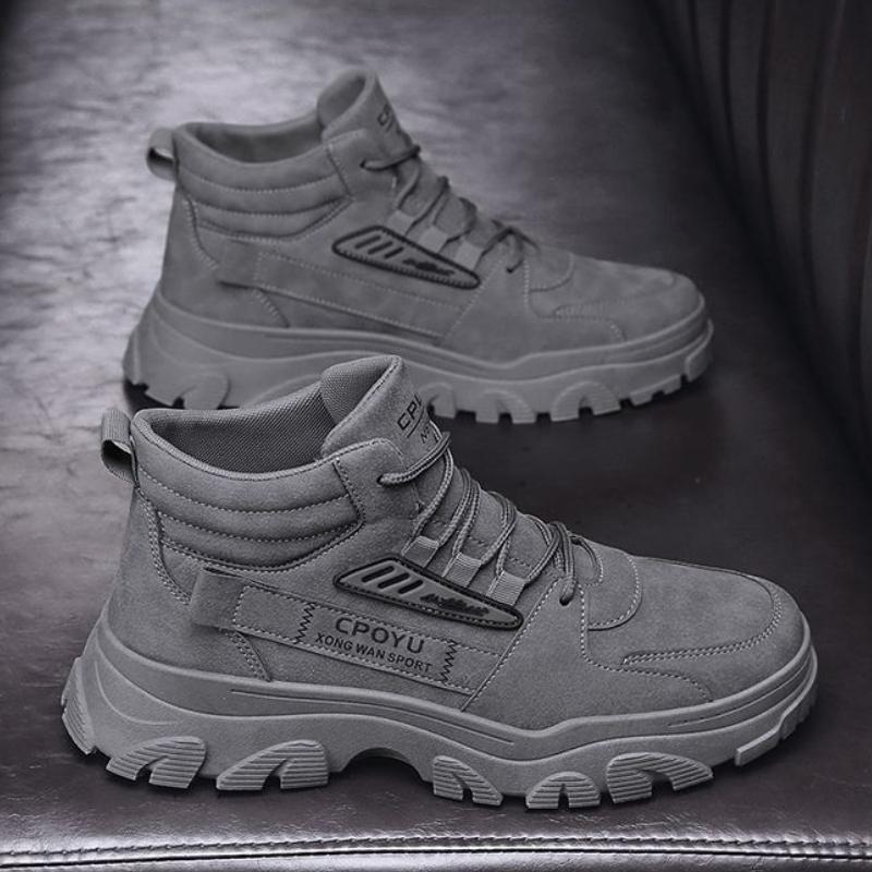 Autumn Men's High-top Work Boots Winter Outdoor Thick-soled Hiking Boots Waterproof shoes men Safety shoes man botas para hombre