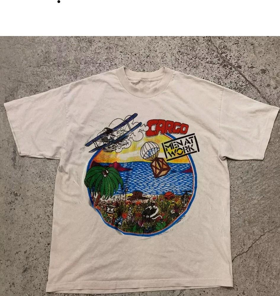 

Мужская футболка с коротким рукавом карго группы Men at Work, полный размер S-5XL 4XL