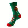 Weihnachtssocken für Damen, interessante Weihnachtssocken mit Weihnachtsmann, Schneeflocke, Elch, Baumwolle, Rundhals, Happy Socks, interessante Socken für Herren
