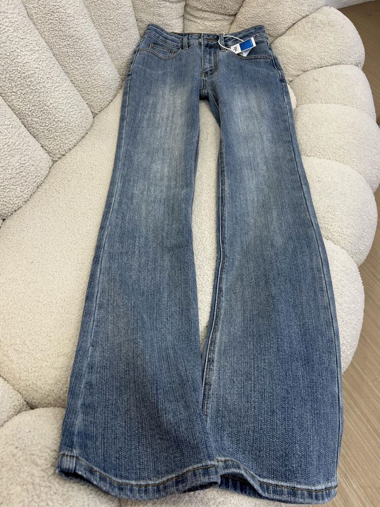 Micro Flare Jeans Women Low Waist Loose Casual Versatile Lazy Slack Sense of Drape Drag Ground Pants Trousers Jeans for Women Long Denim Pants