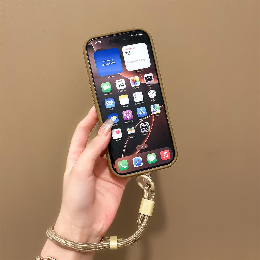 For iPhone 16 Pro Case Magnetic Case with Strap PC + TPU Shockproof Phone Cover