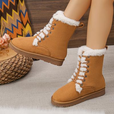 Fashion Women Boots New Trend Plush Platform Snow Boots Women Fashion Keep Warm Boots Winter Flat Outdoor Comfortable Shoes for Women