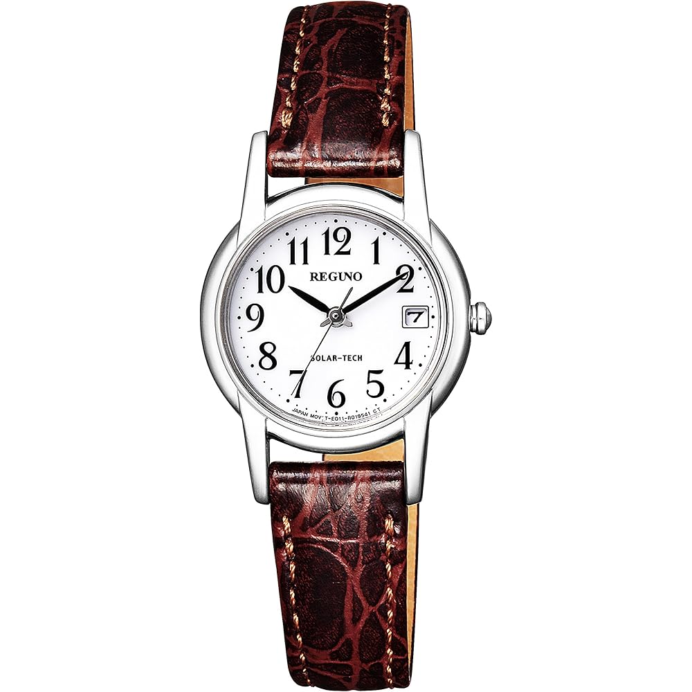 Citizen Reguno Solar Waterproof Simple Women s Business Watch Leather White Brown 38mm