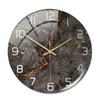 CC127-142 Luxurious Round Marble Wall Clock, 3D Creative Acrylic Design for Home Decor