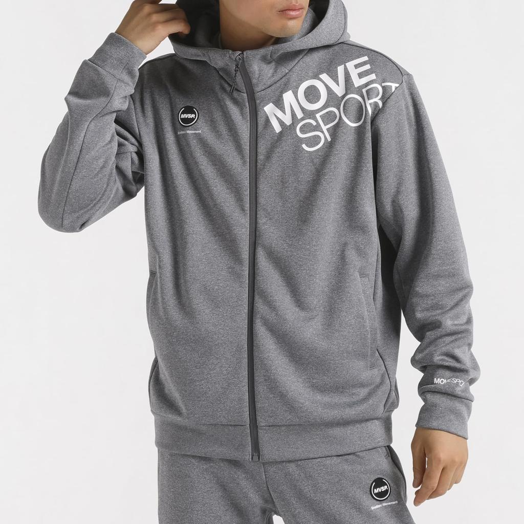 Sweatshirt Descente Full Zip Hoodie Stretch Training Running Gray M [Move Sports]