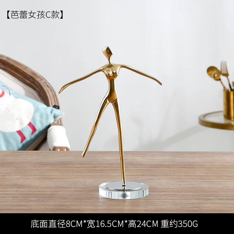 Pure Copper Ballet Girl Decoration Modern Light Luxury Creative Character Crafts Gift TV Cabinet Home Decoration Furnishings