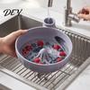 Berry Swirl Bowl Self-Spinning Bowl, Food-Grade Silicone Vortex Fruit Colander with Built-in Drain Soft Drainer for Cleaning Grapes Cherries