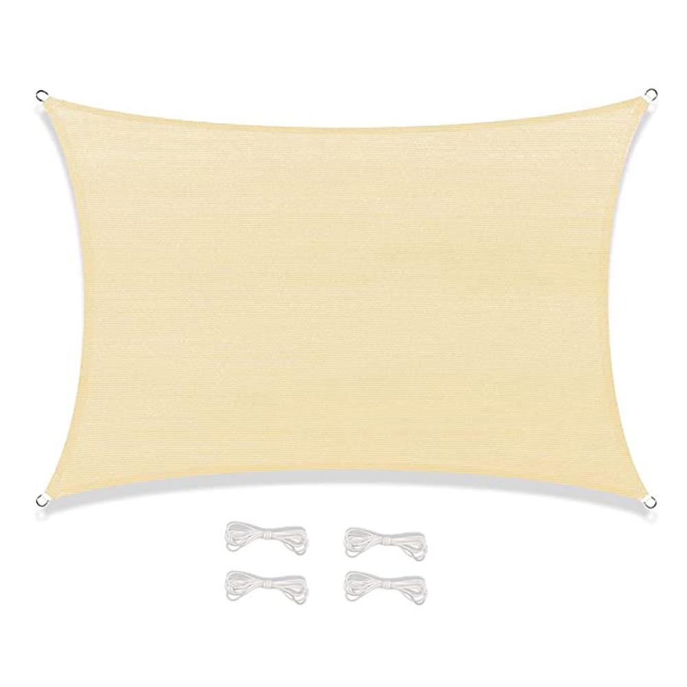 Weather Resistant Shade Sail Awning 2.5*3cm Rectangle Canopy 185 GSM High-density Polyethylene Easy Installation