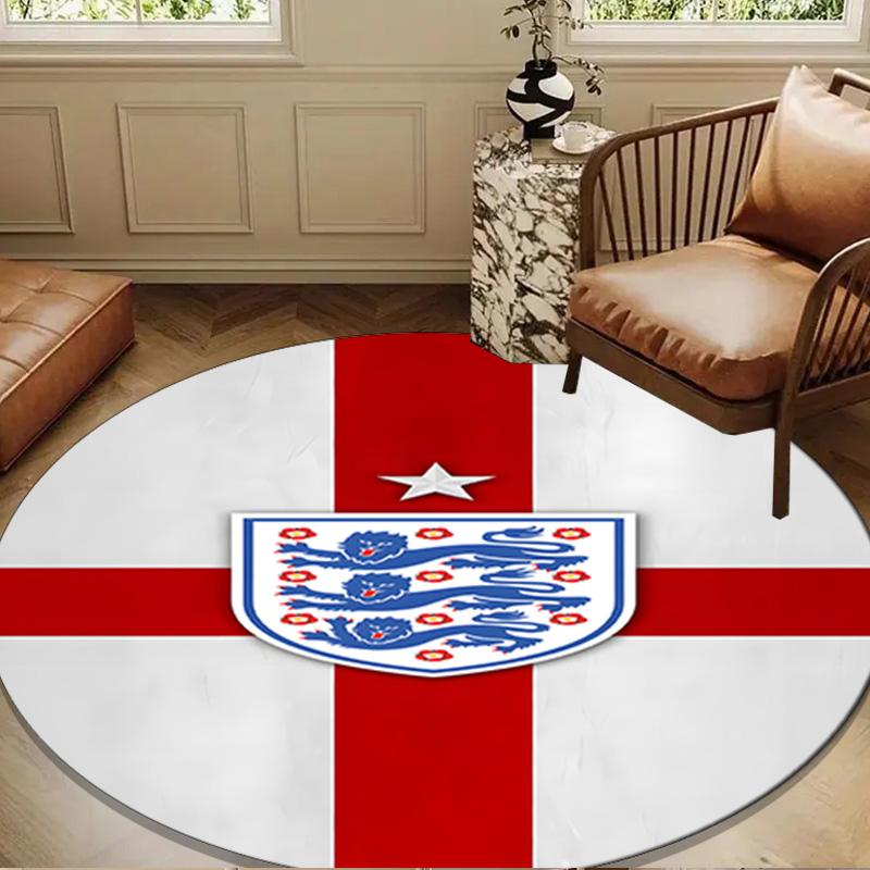 EnglFootball Crest Round mat Home Decor, Chair rug For livingroom,Bedroom, doormat home decor Birthday Gift Christmas Gifts