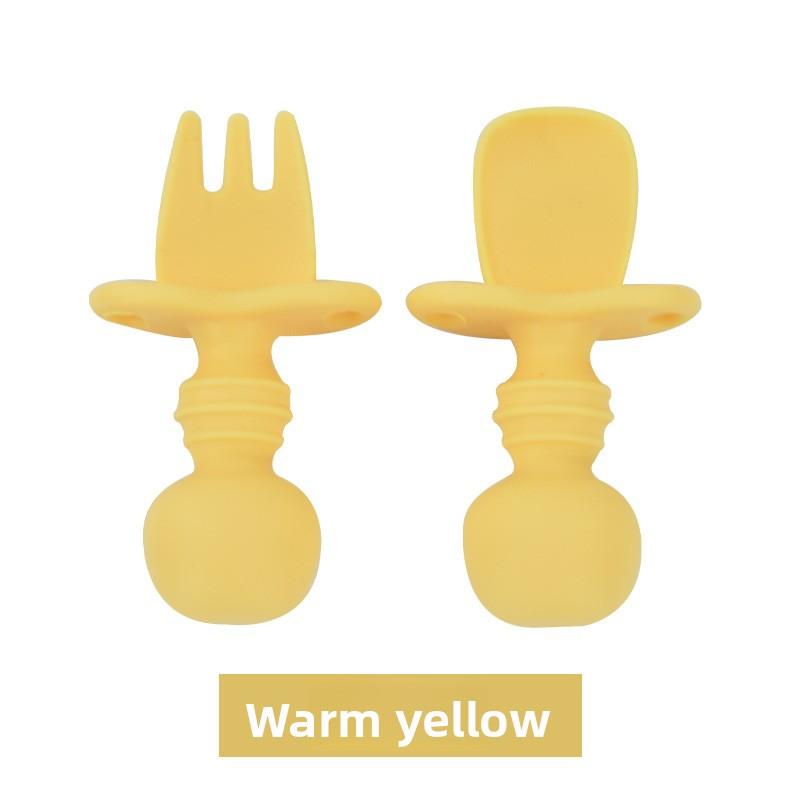 

Детская ложка с короткой ручкой для прорезывания зубов и обучения еде simple decoration жёлтый