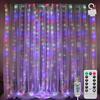 300 LED Copper Wire Curtain Lights, 3x3m, USB, with Eight-Function Remote for Outdoor Waterproof Christmas Decoration