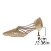 Luxury Crystal Women High Heels Sandals Pointed Toe Heeled Shoes 2025 New Sexy Designer Woman Slippers Summer Pumps Sandalias