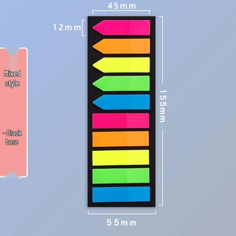 Transparent Sticky Note Strips: Fluorescent Color Arrows, Strong Adhesive, Reusable Index Stickers