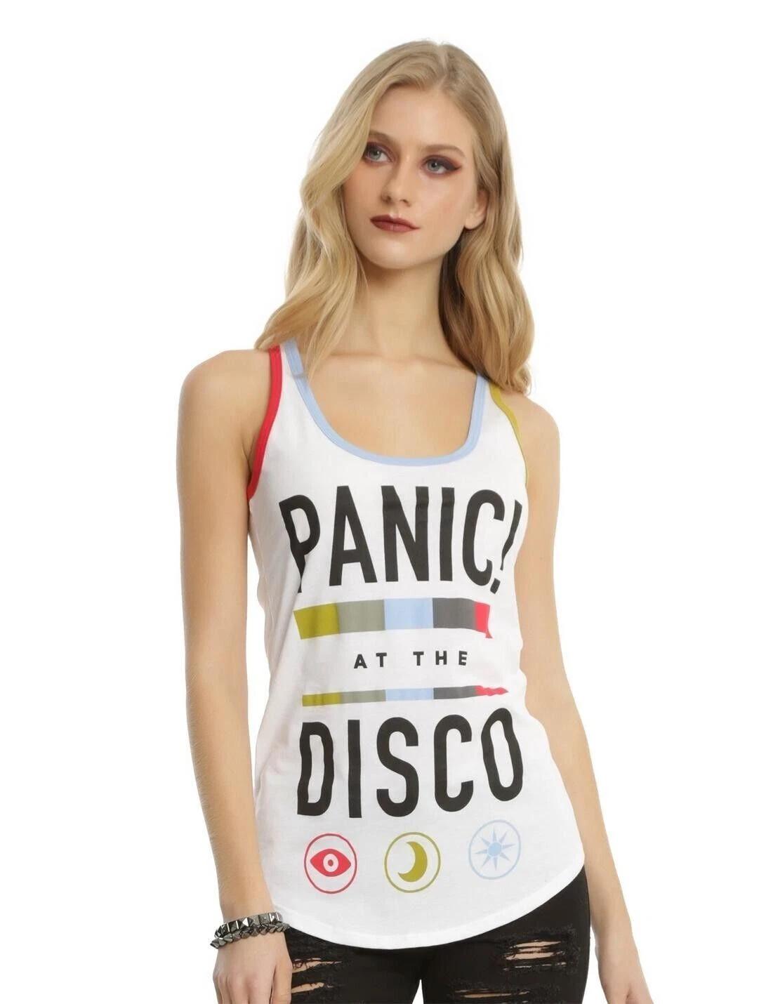 Panic! at the Disco Juniors Tri-Color White Ringer Tank Shirt NWT XS-3XL 4XL