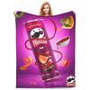 Pringles Chips Flanelltepper Potetsnacks Morsomme Kastepledd for Hjemmet 125*100cm Teppebit