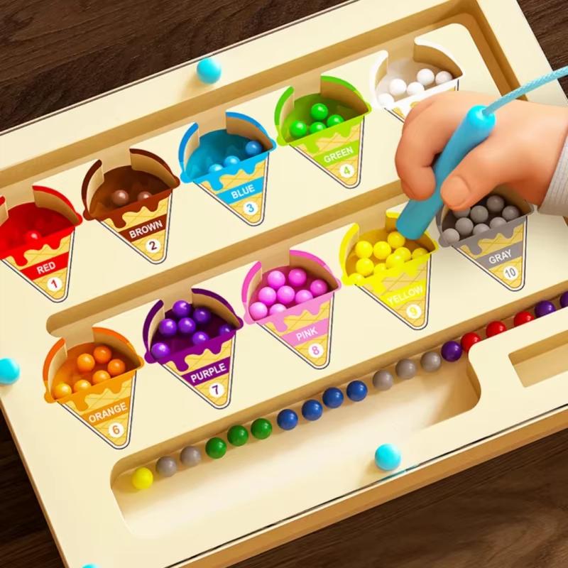 Magnetic Digital Bead Magnetic Maze Toy Children's Puzzle Practice Attention Concentration Training Game For Ages 2-6 New