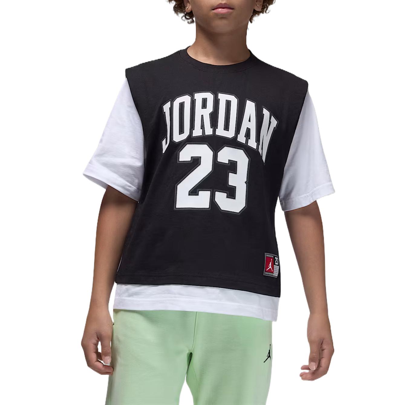 

Jordan Футболка Jumpman 23 Модная Классическая Универсальная Приятная к коже С коротким рукавом Детские топы IQ5330-010 XL