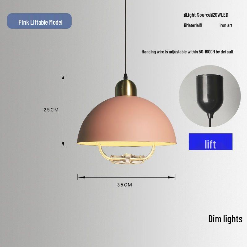 Modern Minimalist Telescopic Macaron Chandelier for Dining, Card, Mahjong, or Study Rooms