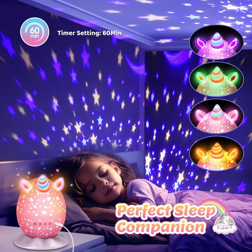 Unicorn Night Light Kids Toys 3 in 1 Unicorns & Starry Sky & Sea World Nights Lights Projector for 3 4 5 6 7 8 9 10 11 12 Year Old Girls, Christmas