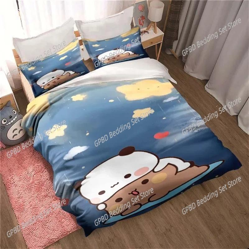 Bubu Dudu Cartoon Cute Bear Kawaii Comfortable Duvet Quilt Cover Pillowcase Bedding Set Children Bedroom Decoration Home Textile