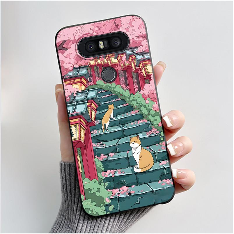 Casing For LG Q8 2017 Soft Case H970 Aesthetic Fashion Cute Cat Phone Back Cover For LG Q8 Q 8 LGQ8 Shockproof Silicone Bumper