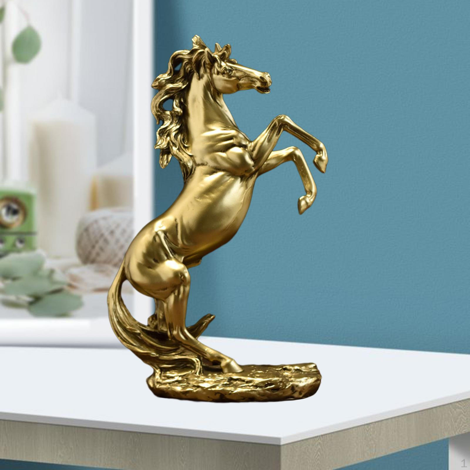 

12-дюймовая высокая стоячая статуя лошади, украшение стола ручной работы для отелей, книжных полок и легкого веса Style A