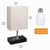 Fabric Lampshade LED Desk Light Warm White LED Bulb Table Lamp Eye-Caring Desk Light  Bedroom