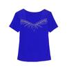 New European Sweet Women's Clothes T-shirt Chic Shiny Hot Diamonds Mesh Tees Sexy Square Neck Short Sleeve Female Summer Tops
