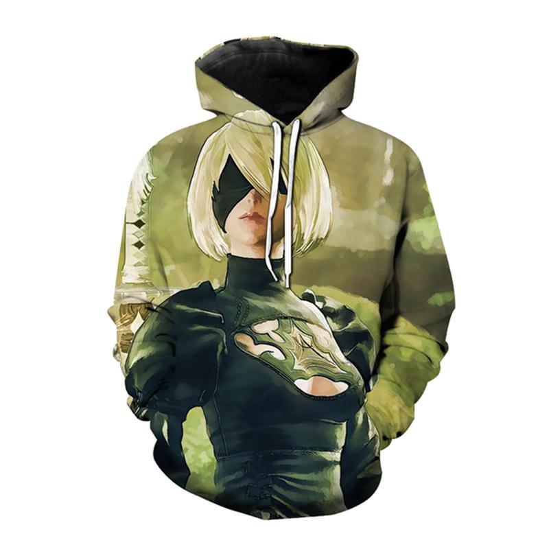 Nier Automata Hoodies Anime Game 3D Print Sweatshirt Men Women Fashion Oversized Hoodie Harajuku Pullover Coat